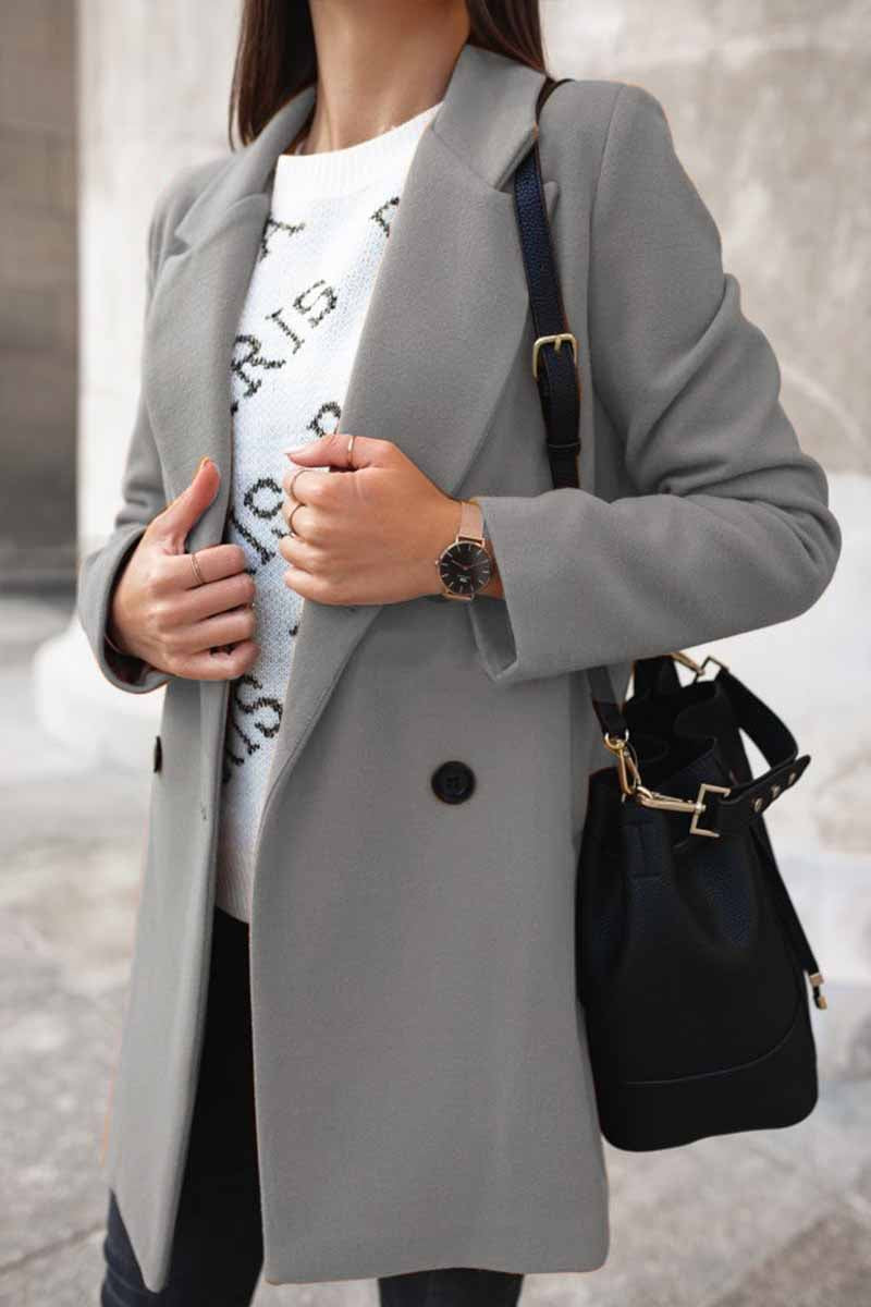 binfenxie Solid Color Loose Suit Coat