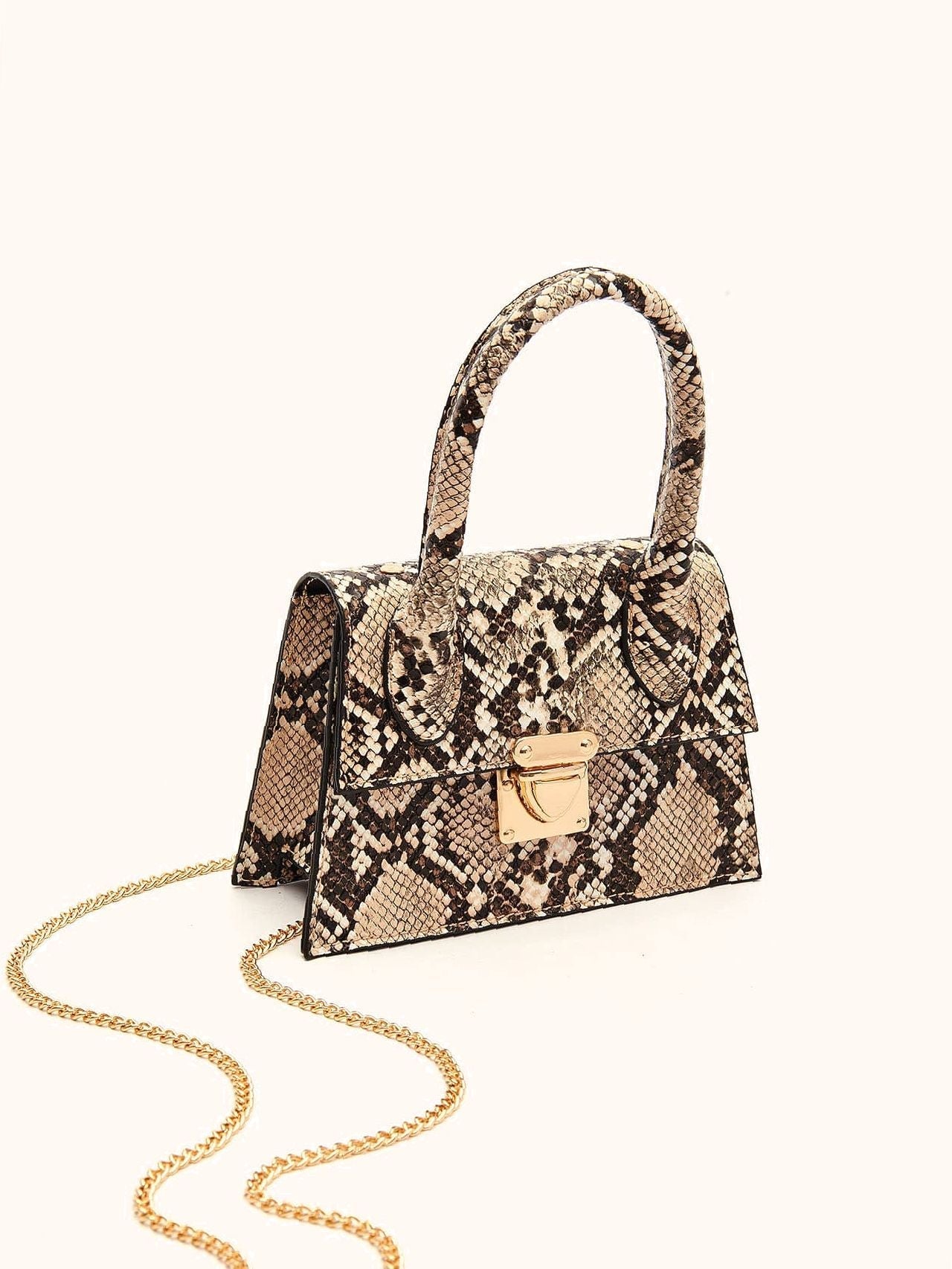 Mini Snakeskin Print Satchel Bag  - Women Satchels