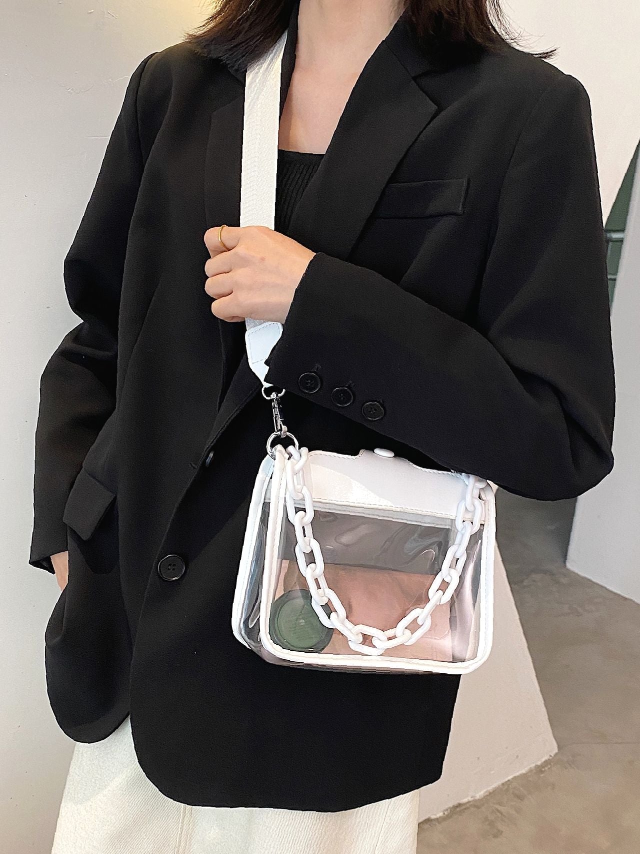 Clear Minimalist Satchel Bag  - Women Satchels