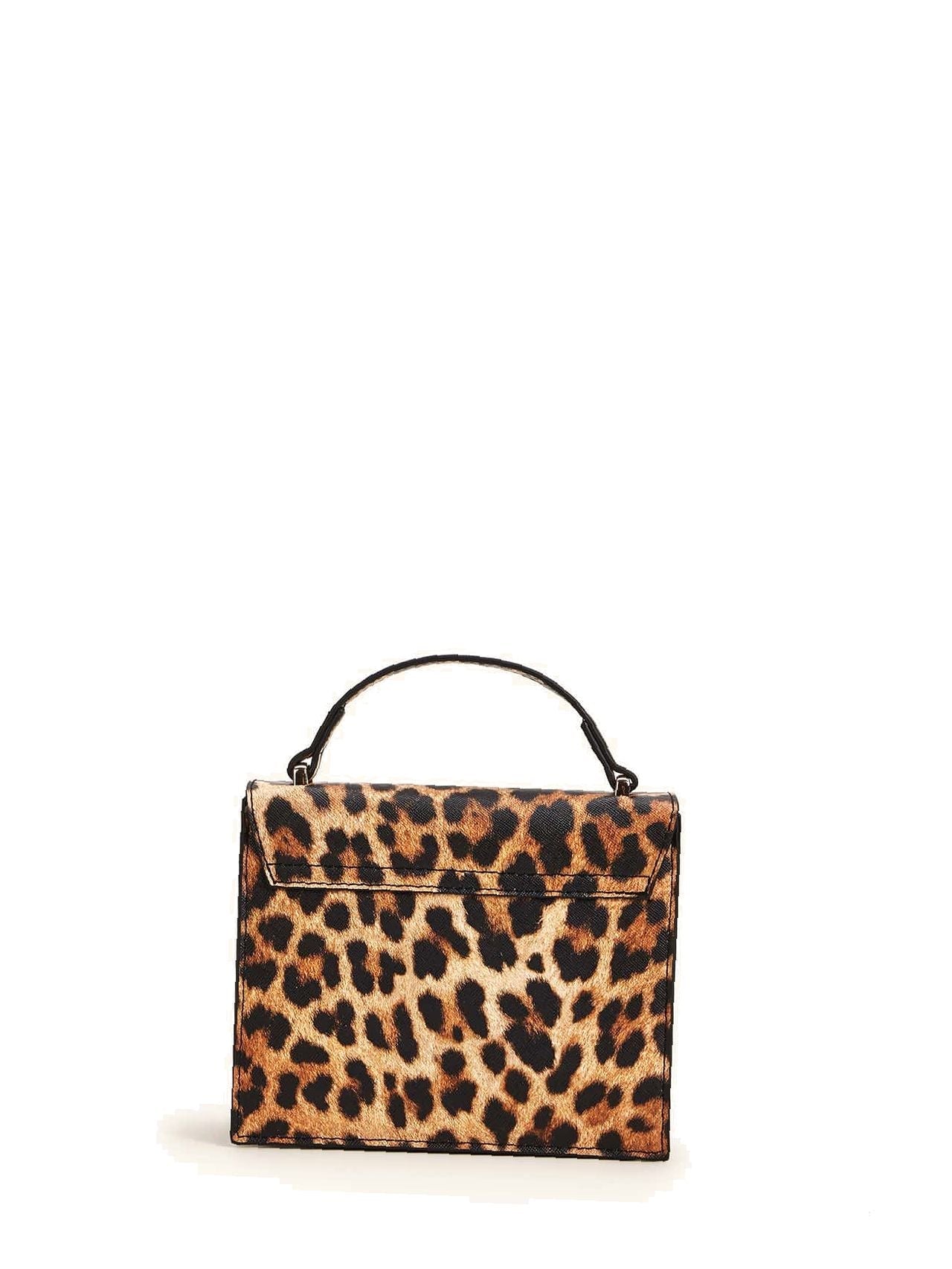 Twist Lock Leopard Satchel Bag  - Women Satchels