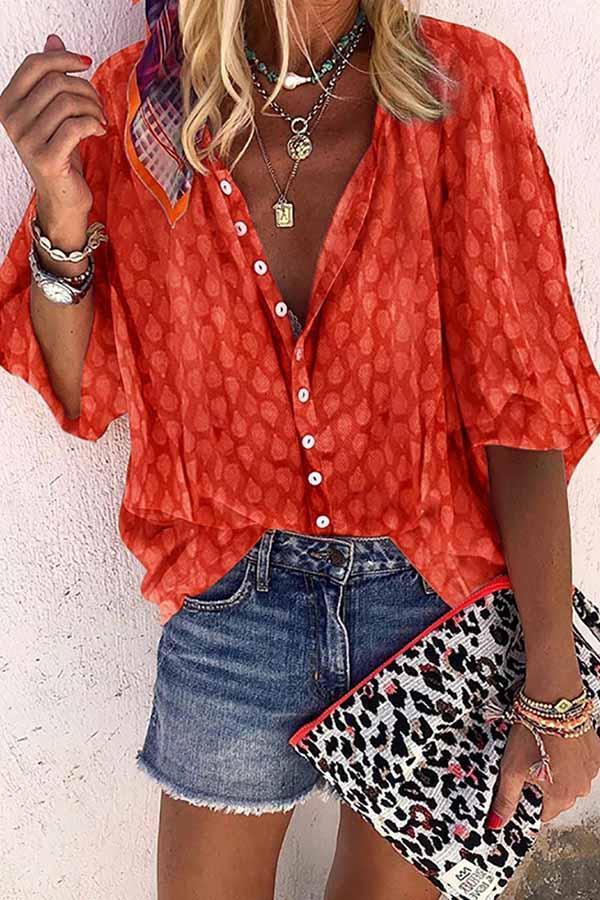 Binfenxie Solid Color Button Loose Shirt(4 Colors)