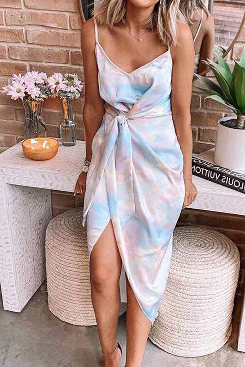 binfenxie Tie-dye Bandage Midi dresses