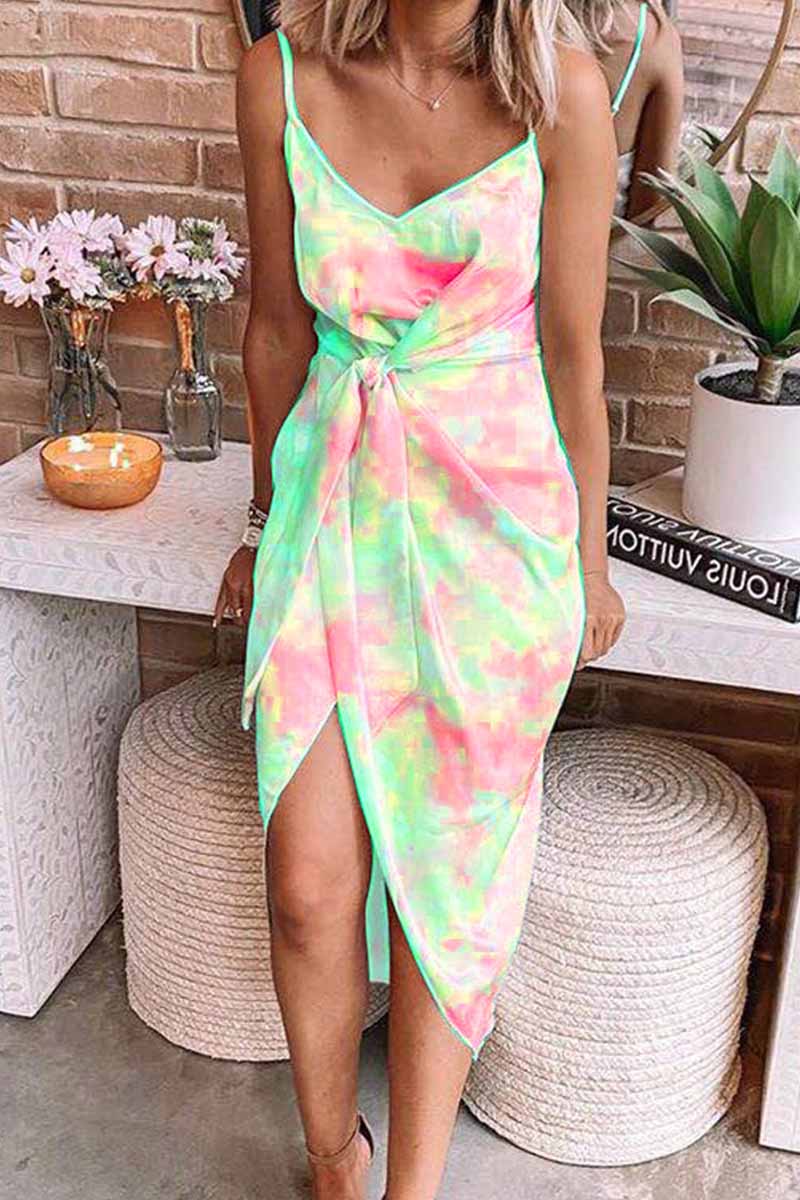 binfenxie Tie-dye Bandage Midi dresses